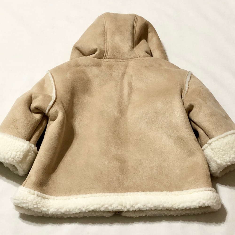 NWT - Vintage Baby Gap Faux Shearling Zip-Front Hooded Jacket w/Pockets- Newborn - Picture 9 of 13